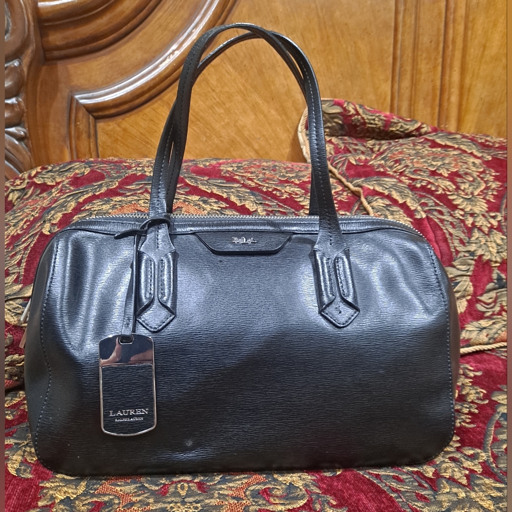 Ralph lauren black leather purse